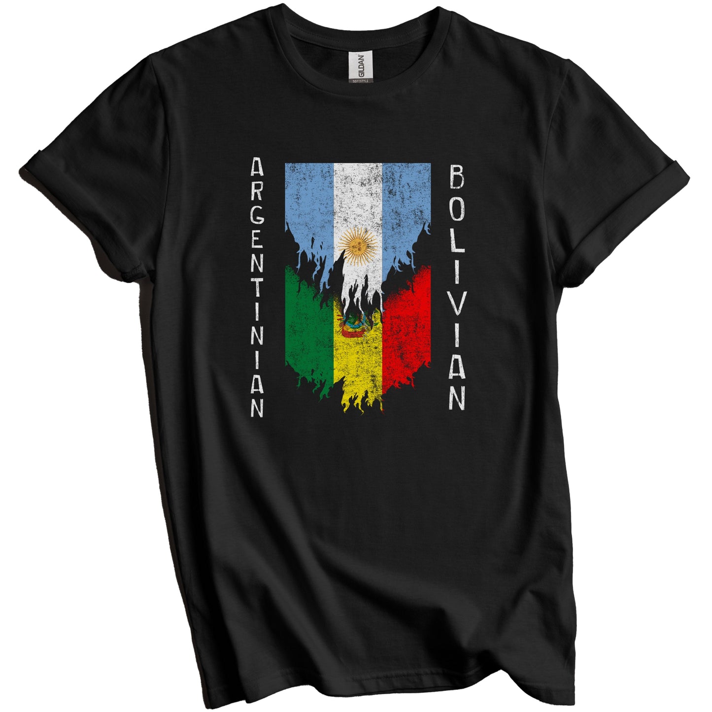 Argentinian Bolivian Flags Ripped Torn Argentina Bolivia T-Shirt