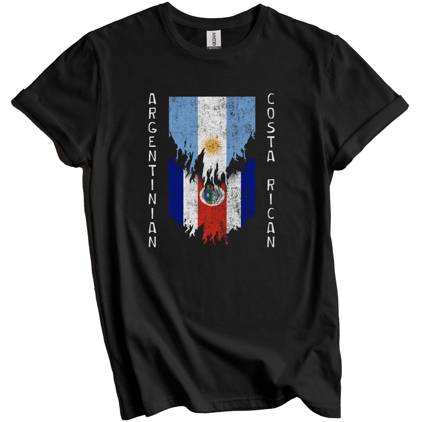 Argentinian Costa Rican Flags Ripped Torn Argentina Costa Rica T-Shirt
