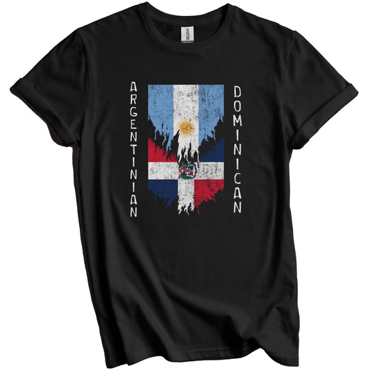 Argentinian Dominican Flags Ripped Torn Argentina Dominican Republic T-Shirt