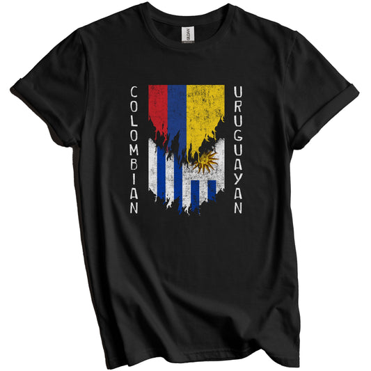 Colombian Uruguayan Flags Ripped Torn Colombia Uruguay T-Shirt