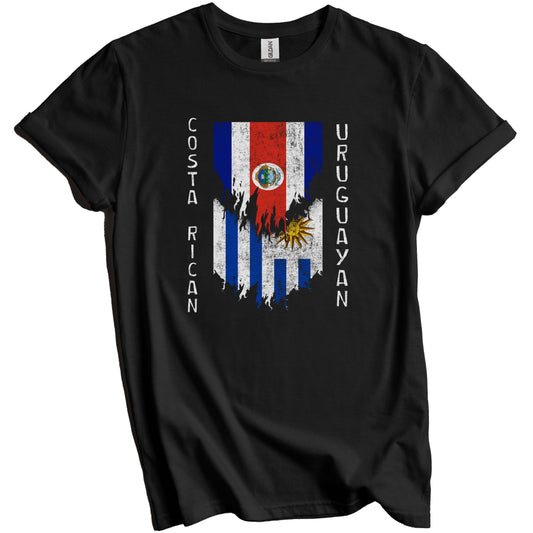 Costa Rican Uruguayan Flags Ripped Torn Costa Rica Uruguay T-Shirt