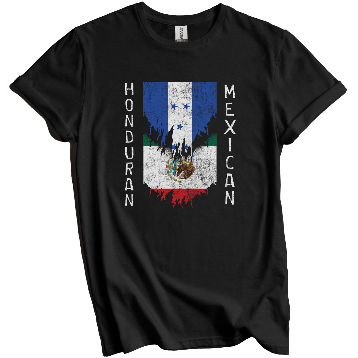 Honduran Mexican Flags Ripped Torn Honduras Mexico T-Shirt