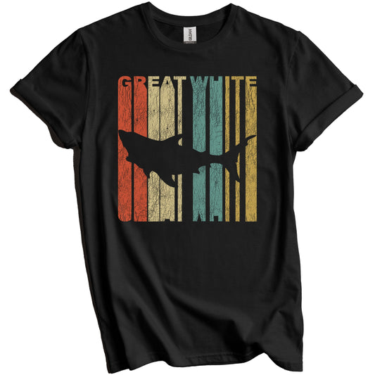 Retro Great White Shark Distressed Vintage Shark T-Shirt