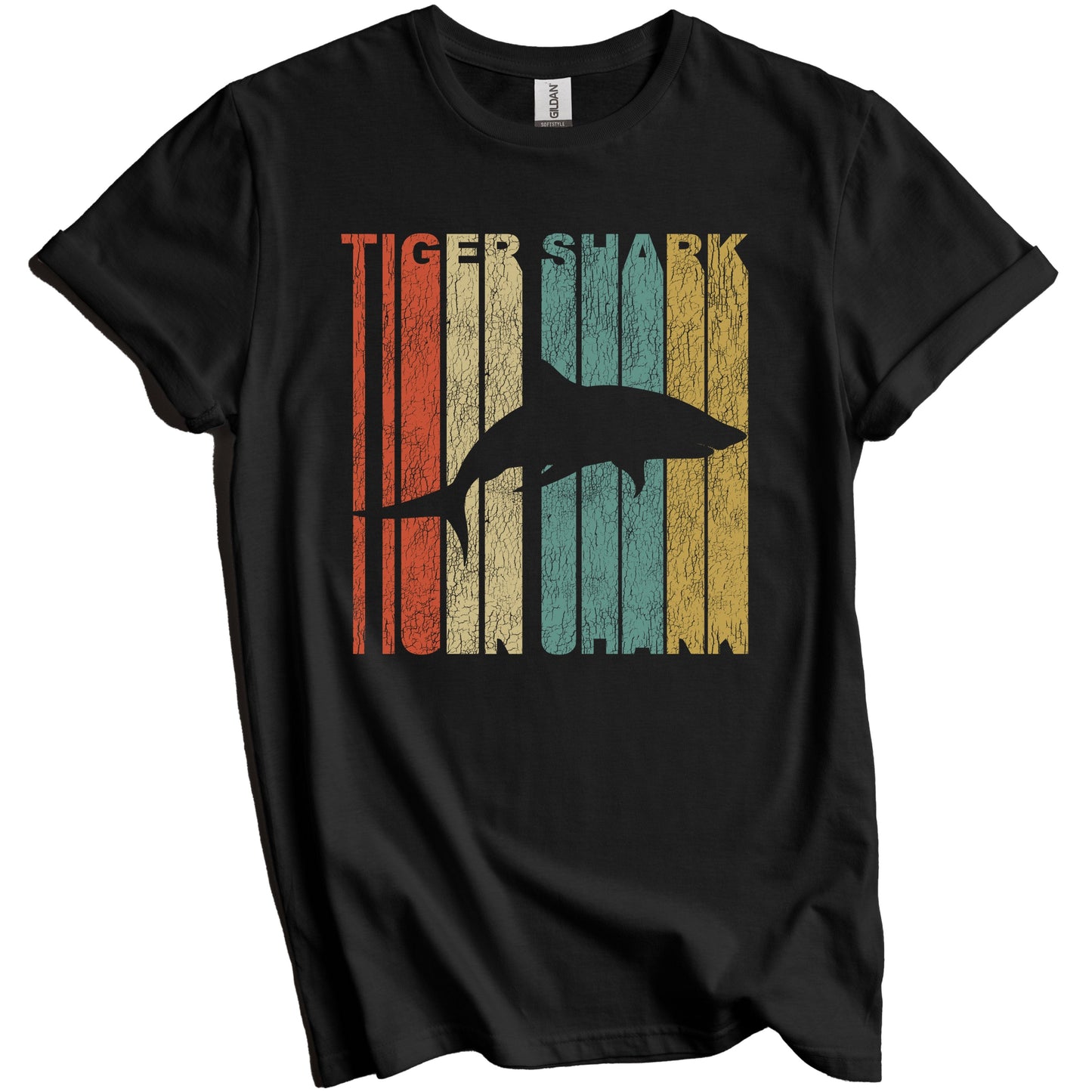 Retro Tiger Shark Distressed Vintage Shark T-Shirt