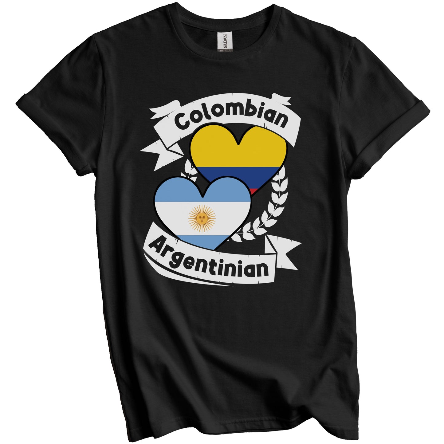 Colombian Argentinian Heart Flags Colombia Argentina T-Shirt