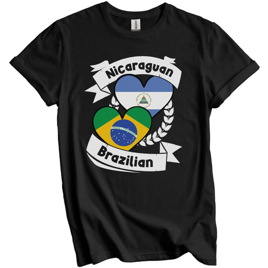 Nicaraguan Brazilian Heart Flags Nicaragua Brazil T-Shirt