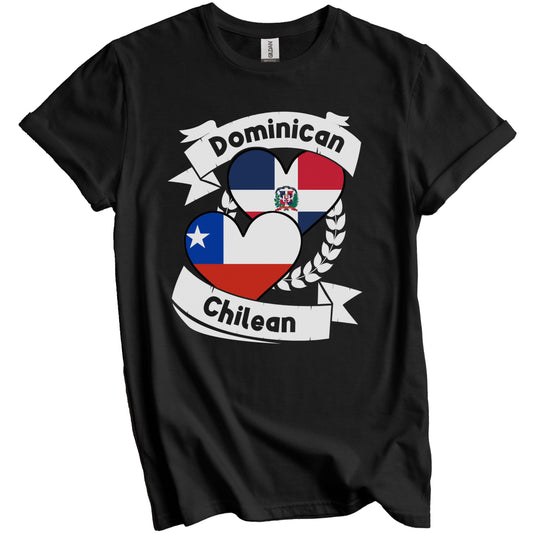 Dominican Chilean Heart Flags Dominican Republic Chile T-Shirt