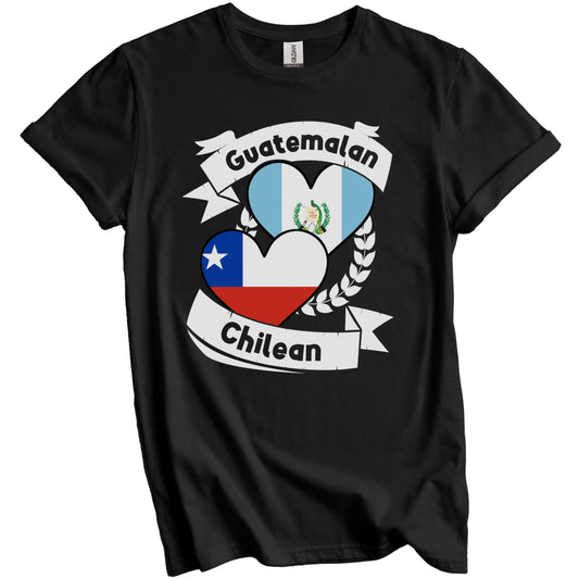 Guatemalan Chilean Heart Flags Guatemala Chile T-Shirt