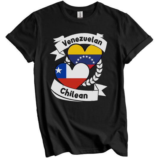 Venezuelan Chilean Heart Flags Venezuela Chile T-Shirt