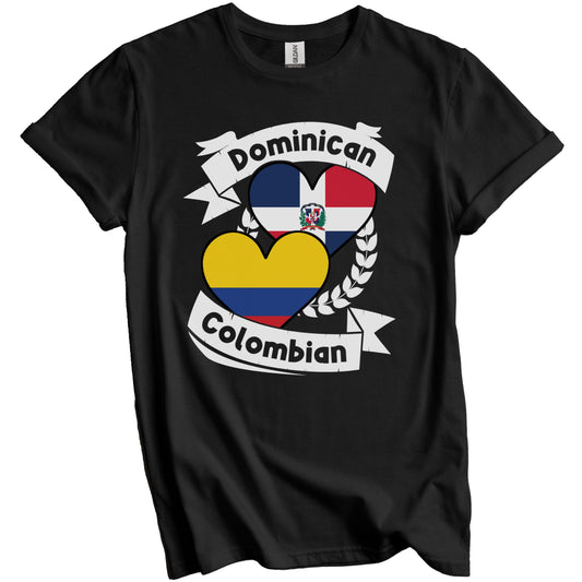 Dominican Colombian Heart Flags Dominican Republic Colombia T-Shirt