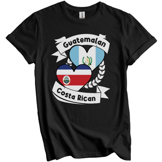 Guatemalan Costa Rican Heart Flags Guatemala Costa Rica T-Shirt