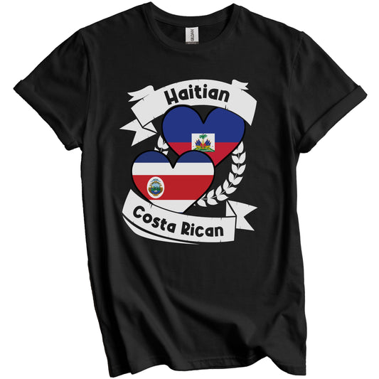 Haitian Costa Rican Heart Flags Haiti Costa Rica T-Shirt
