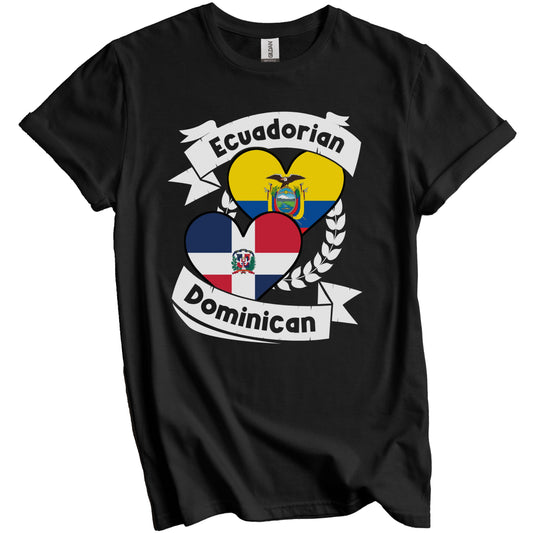 Ecuadorian Dominican Heart Flags Ecuador Dominican Republic T-Shirt