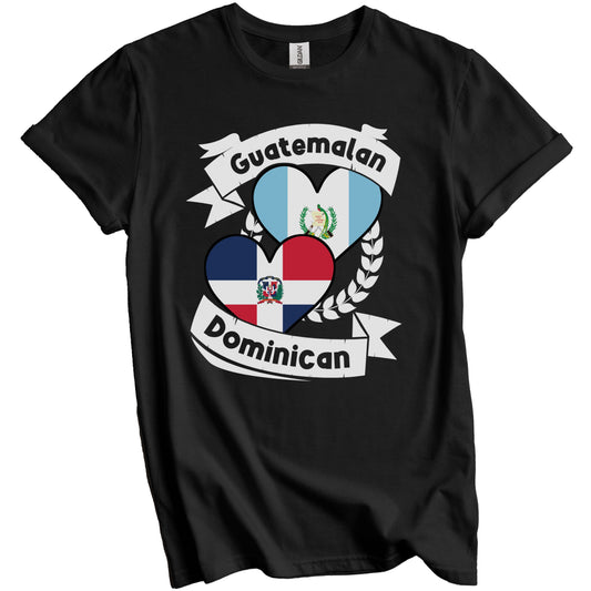 Guatemalan Dominican Heart Flags Guatemala Dominican Republic T-Shirt