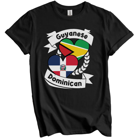 Guyanese Dominican Heart Flags Guyana Dominican Republic T-Shirt