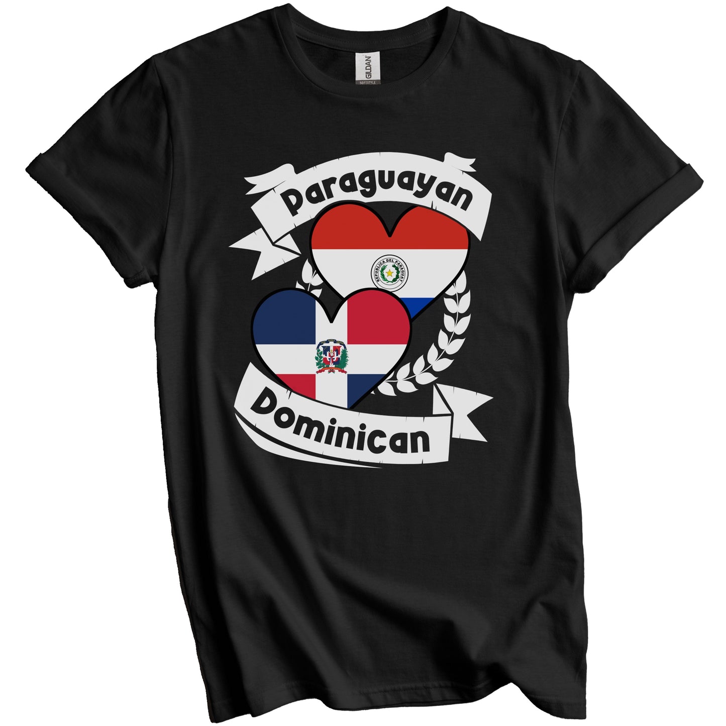 Paraguayan Dominican Heart Flags Paraguay Dominican Republic T-Shirt