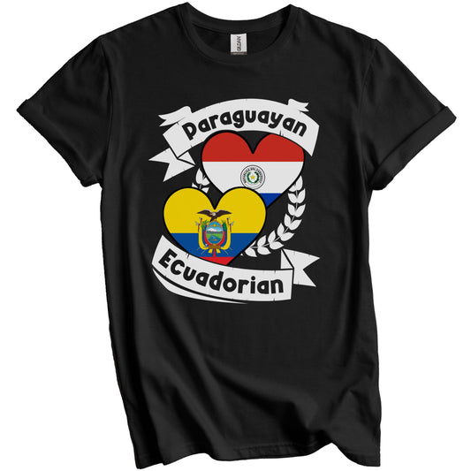 Paraguayan Ecuadorian Heart Flags Paraguay Ecuador T-Shirt