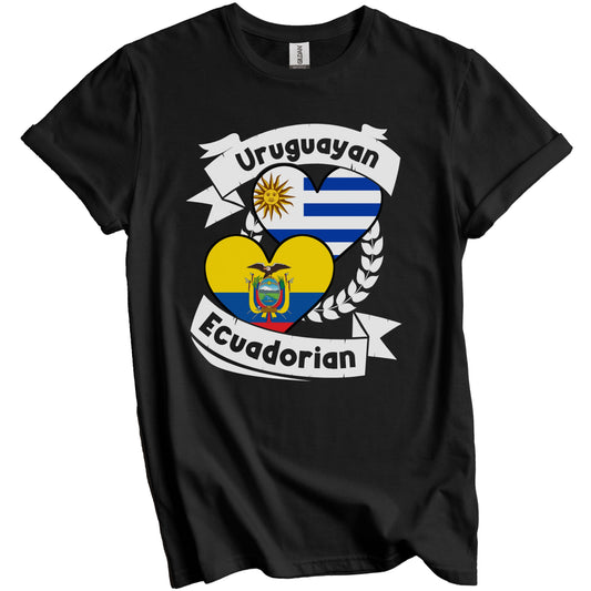 Uruguayan Ecuadorian Heart Flags Uruguay Ecuador T-Shirt