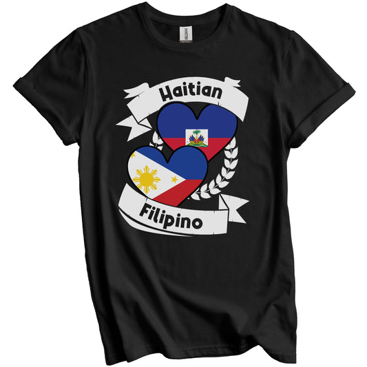 Haitian Filipino Heart Flags Haiti Philippines T-Shirt