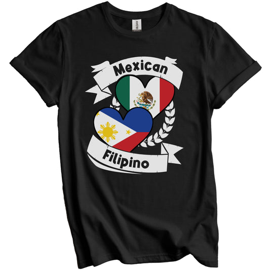 Mexican Filipino Heart Flags Mexico Philippines T-Shirt