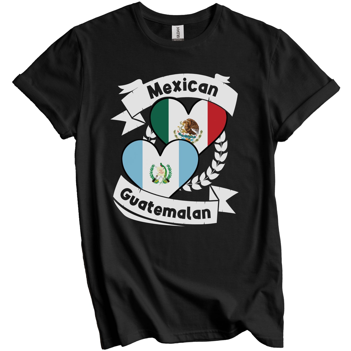 Mexican Guatemalan Heart Flags Mexico Guatemala T-Shirt