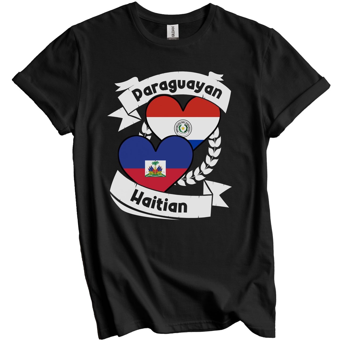 Paraguayan Haitian Heart Flags Paraguay Haiti T-Shirt