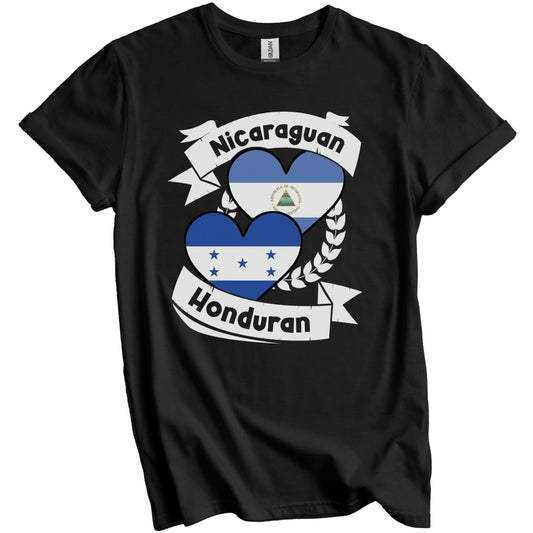 Nicaraguan Honduran Heart Flags Nicaragua Honduras T-Shirt