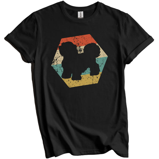 Havanese Dog Breed Retro Distressed Hexagon T-Shirt