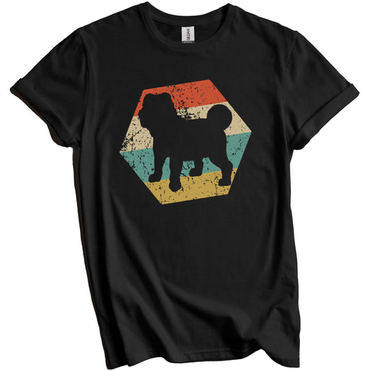 Shar Pei Dog Breed Retro Distressed Hexagon T-Shirt