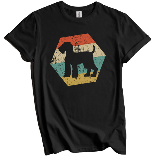 Airedale Terrier Dog Breed Retro Distressed Hexagon T-Shirt