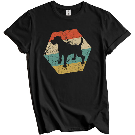 Border Terrier Dog Breed Retro Distressed Hexagon T-Shirt