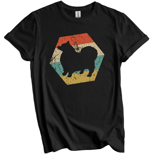 Keeshond Dog Breed Retro Distressed Hexagon T-Shirt