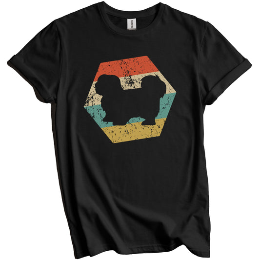 Lhasa Apso Dog Breed Retro Distressed Hexagon T-Shirt