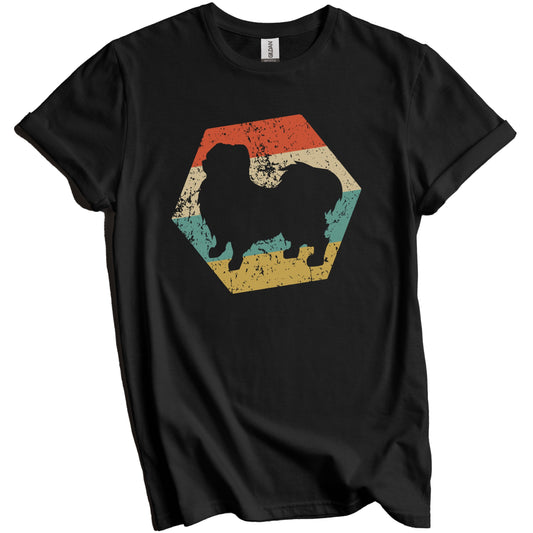 Pekingese Dog Breed Retro Distressed Hexagon T-Shirt