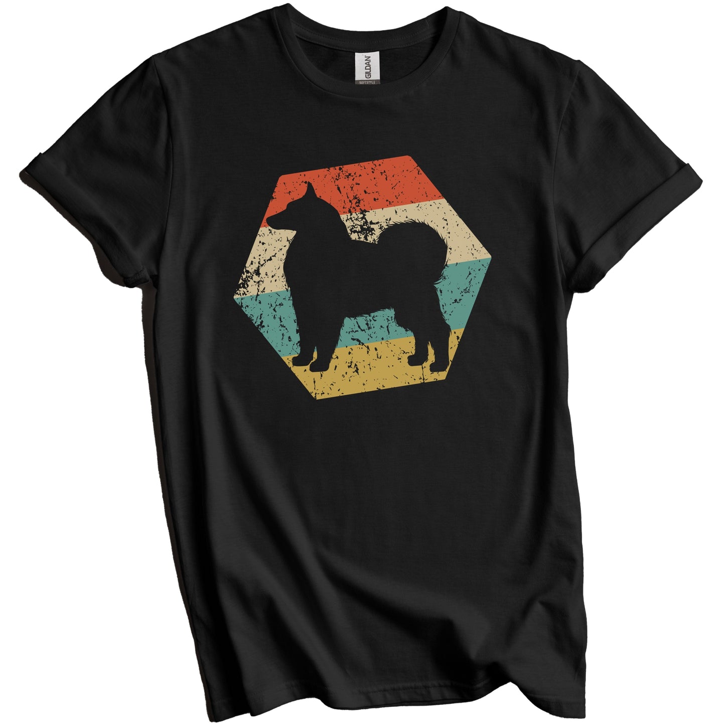 Samoyed Dog Breed Retro Distressed Hexagon T-Shirt