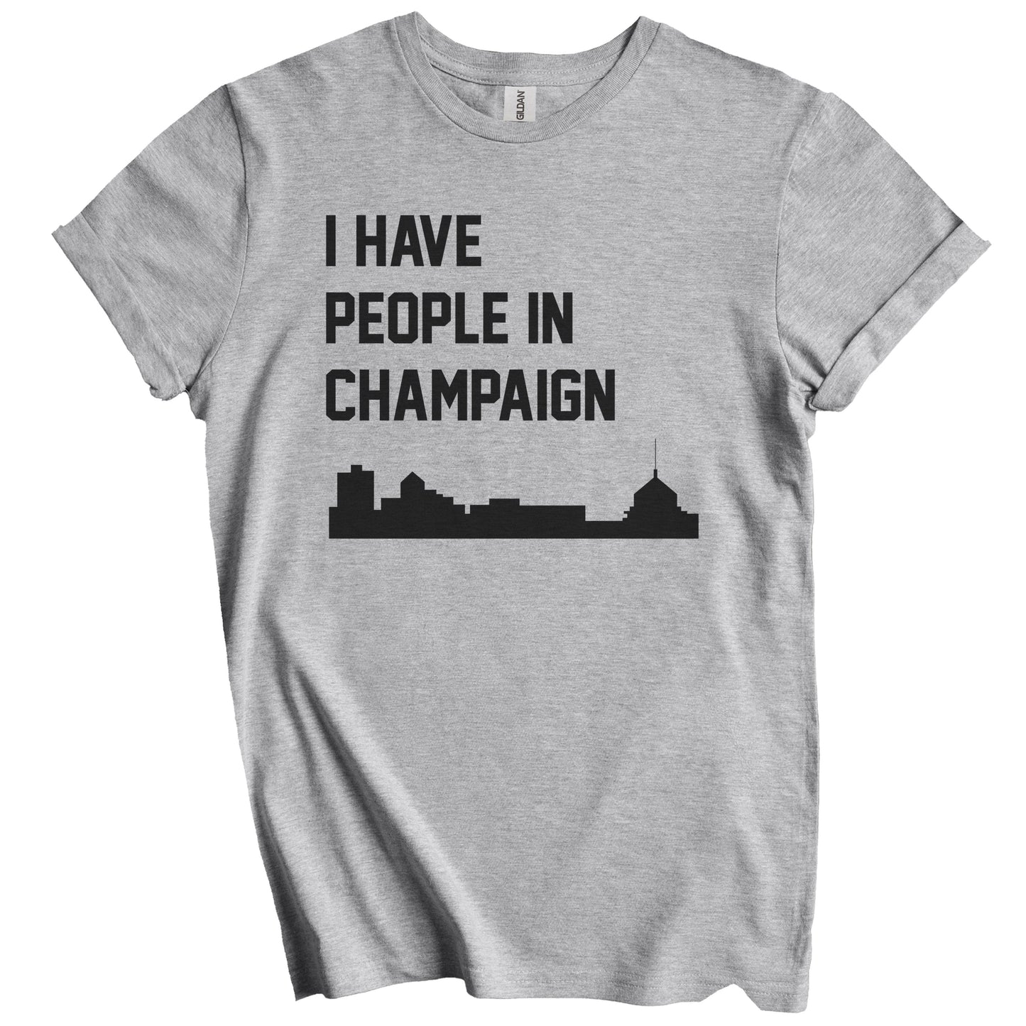 I Have People In Champaign Illinois Skyline T-Shirt
