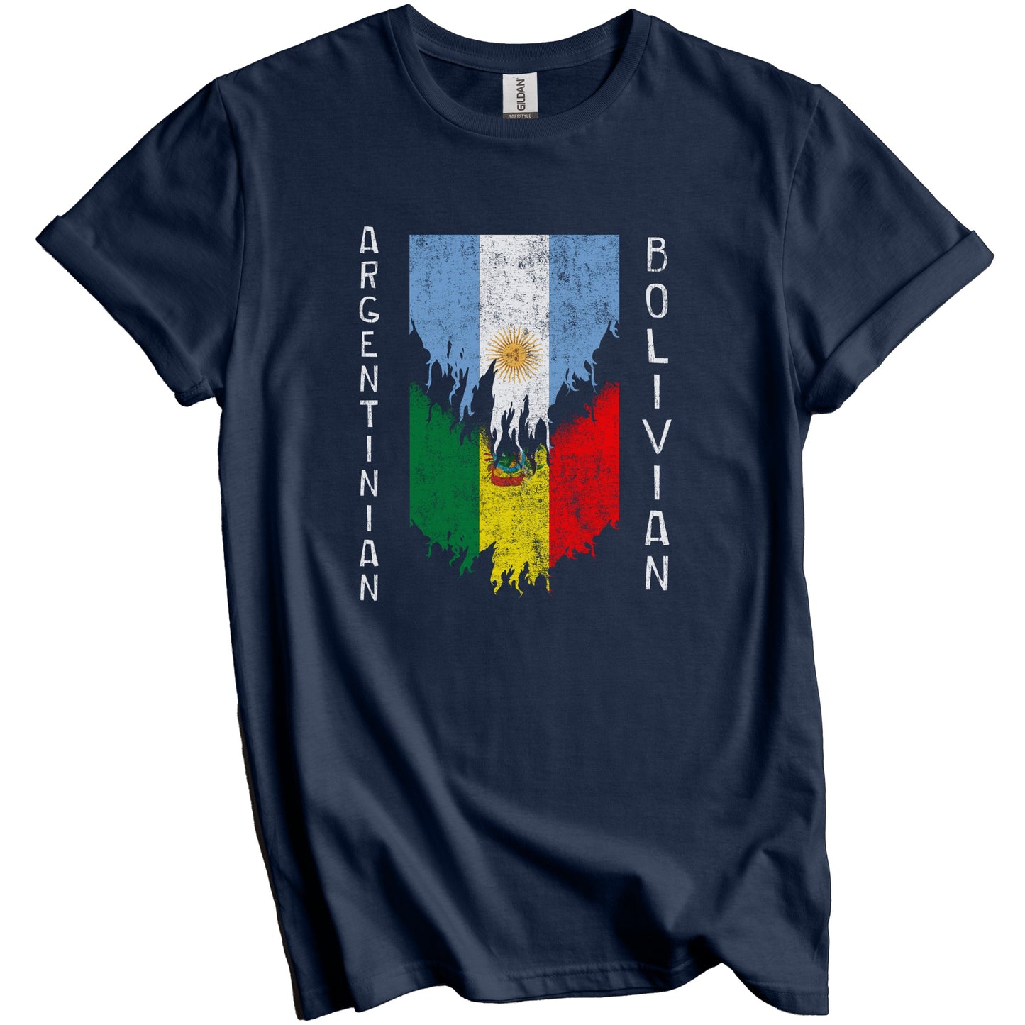 Argentinian Bolivian Flags Ripped Torn Argentina Bolivia T-Shirt