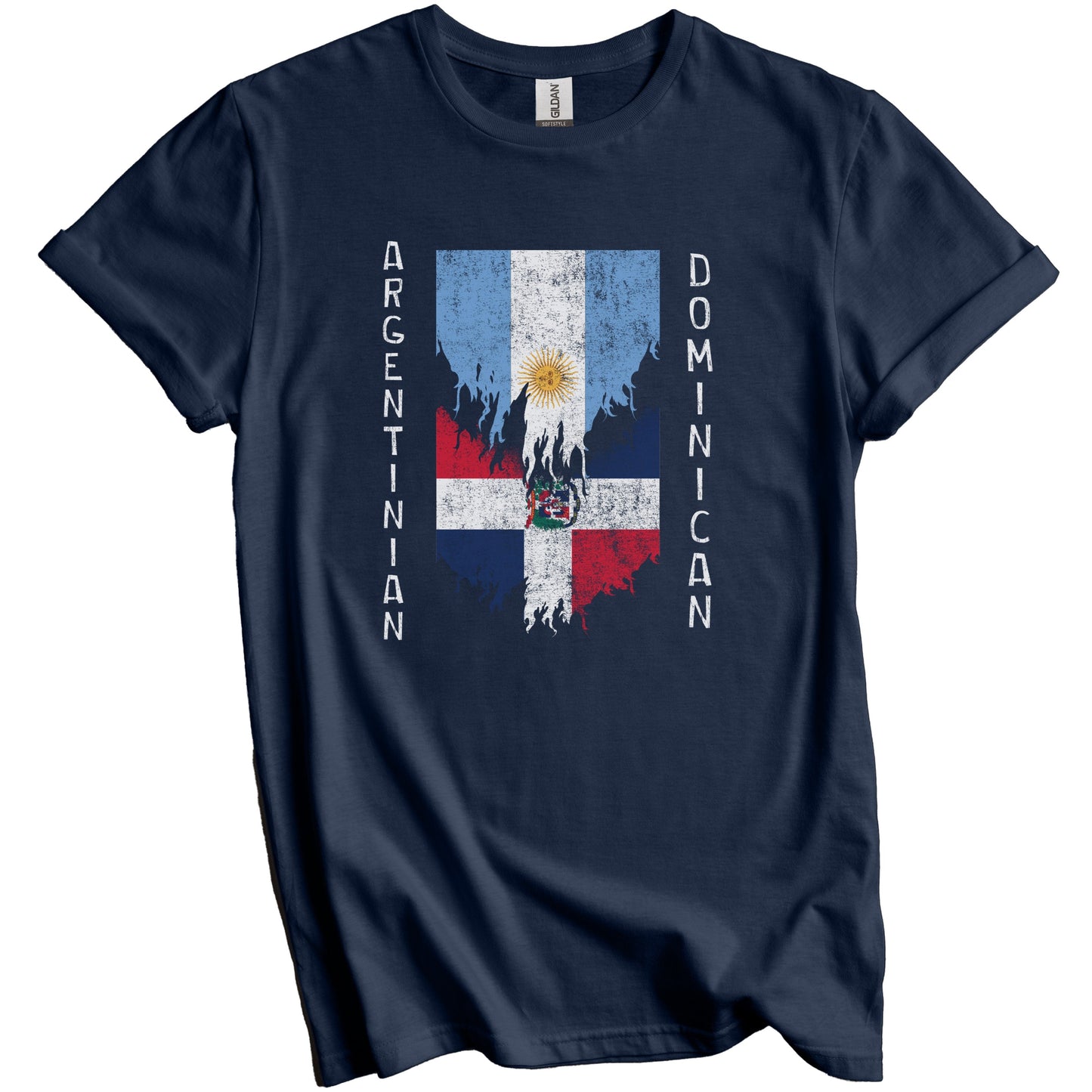 Argentinian Dominican Flags Ripped Torn Argentina Dominican Republic T-Shirt