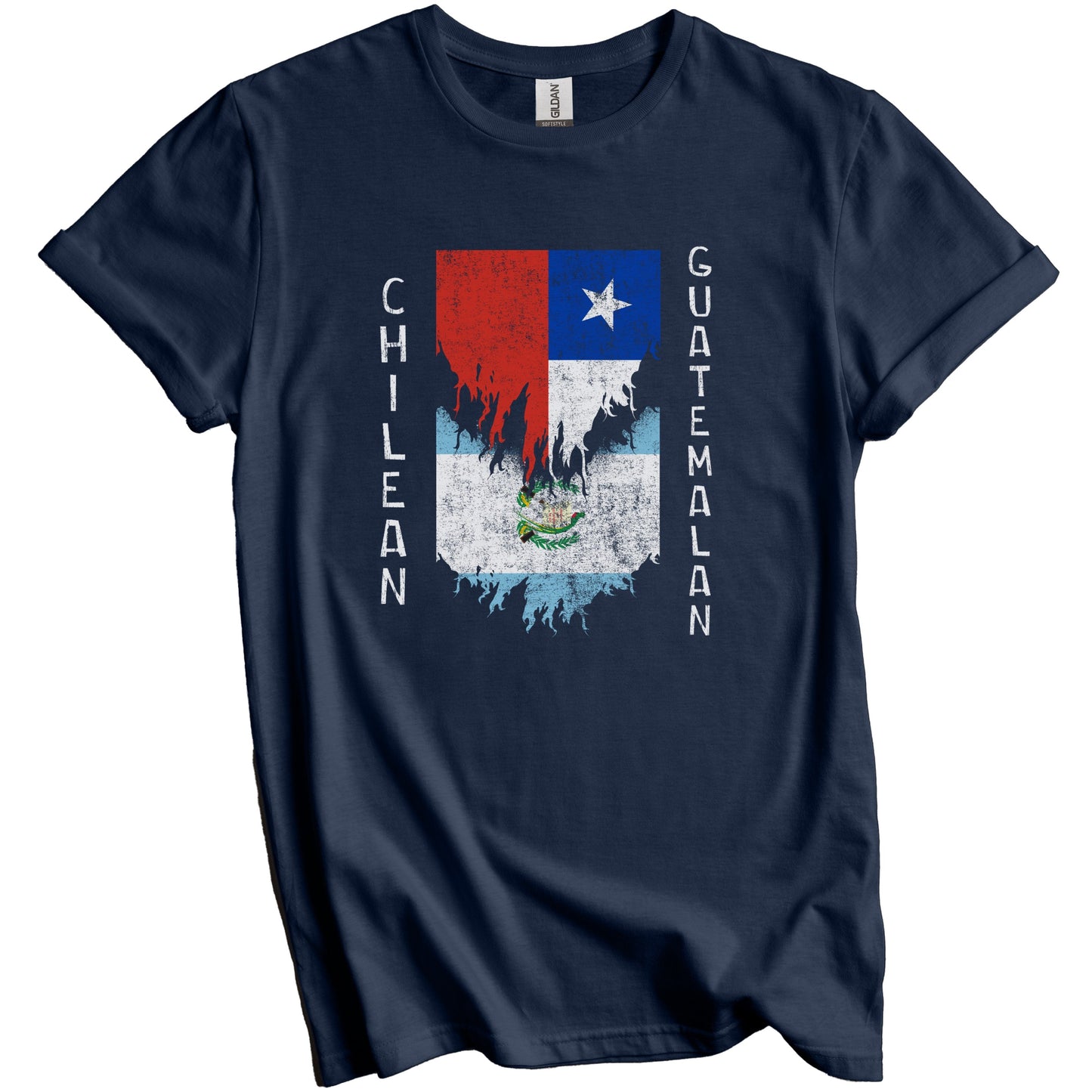 Chilean Guatemalan Flags Ripped Torn Chile Guatemala T-Shirt