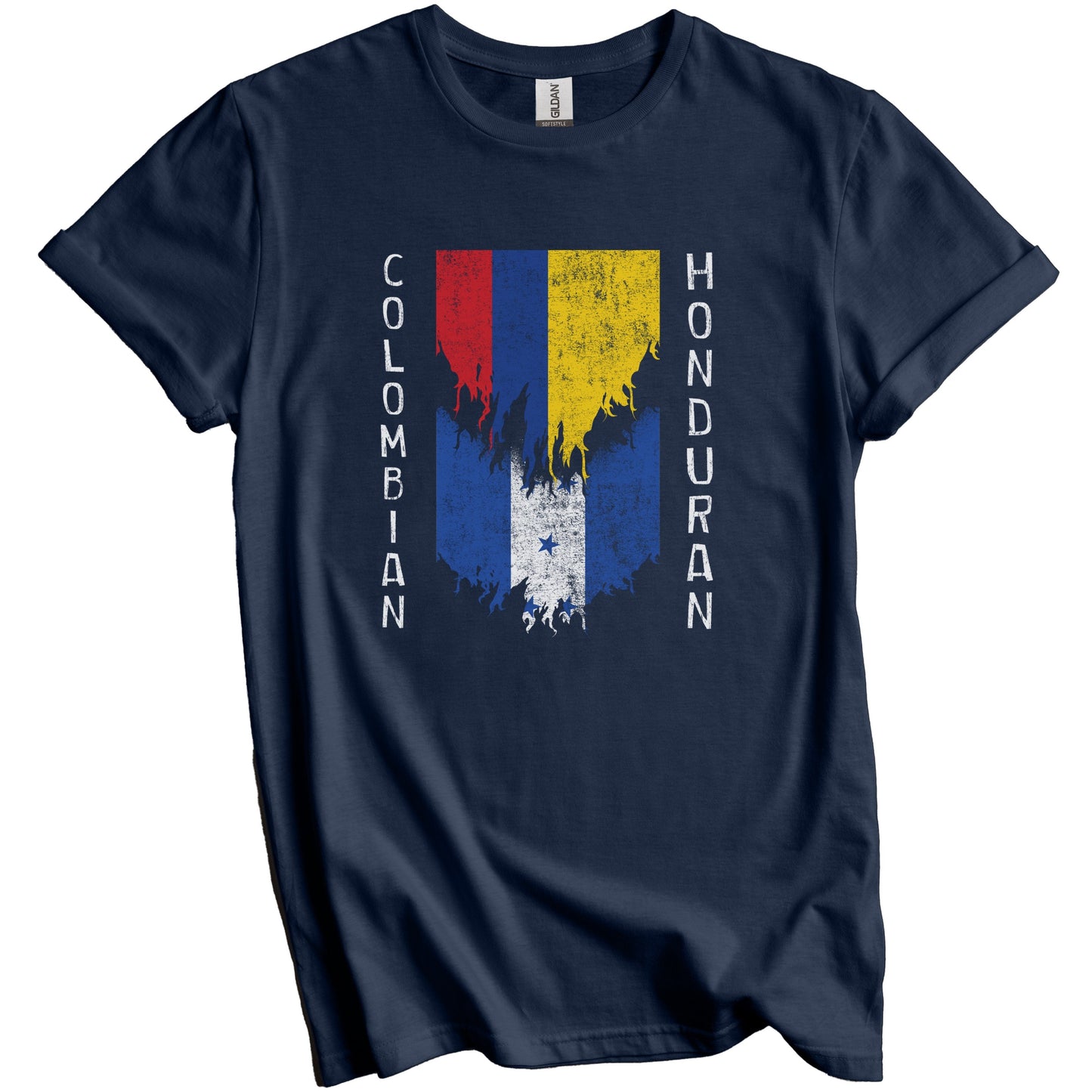 Colombian Honduran Flags Ripped Torn Colombia Honduras T-Shirt