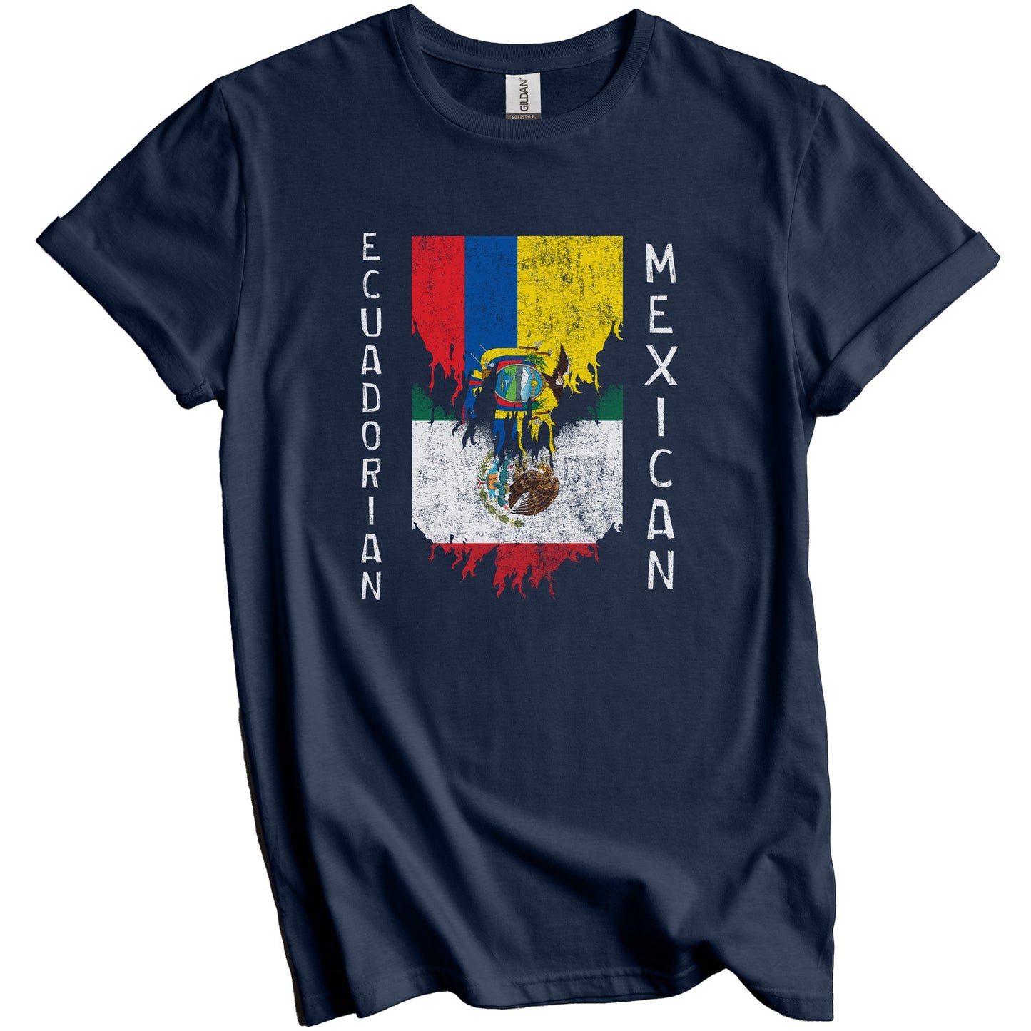 Ecuadorian Mexican Flags Ripped Torn Ecuador Mexico T-Shirt