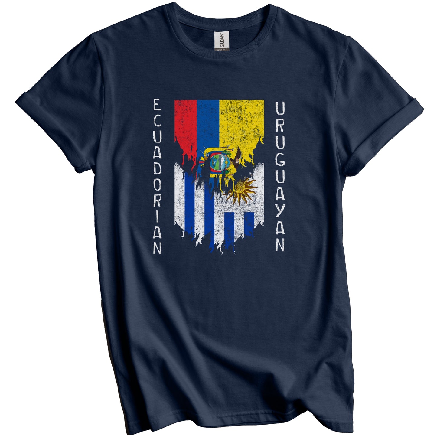 Ecuadorian Uruguayan Flags Ripped Torn Ecuador Uruguay T-Shirt