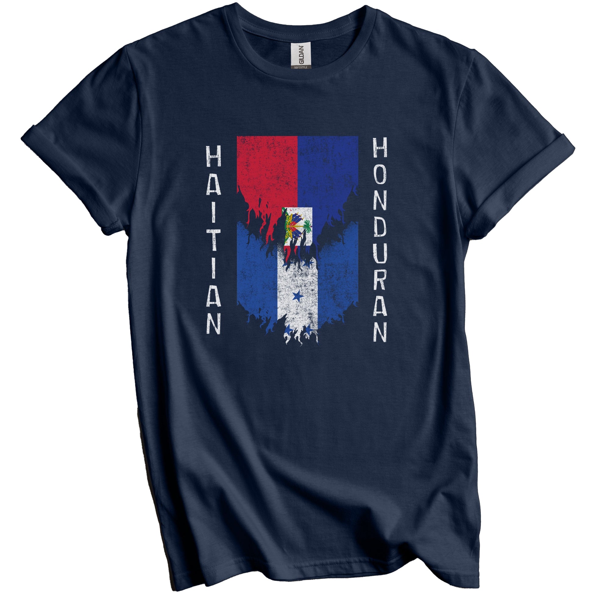 Haitian Honduran Flags Ripped Torn Haiti Honduras T-Shirt