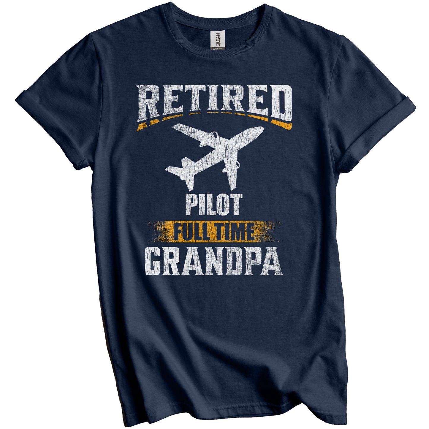 Retired Pilot Full Time Grandpa Funny Grandparent T-Shirt - Retirement Party Gift