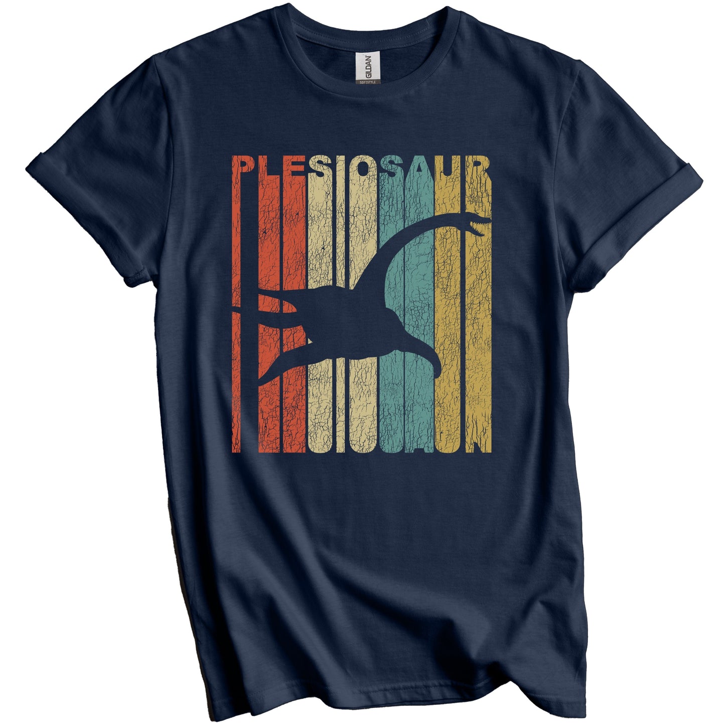 Retro Plesiosaur Distressed Vintage Dinosaur T-Shirt