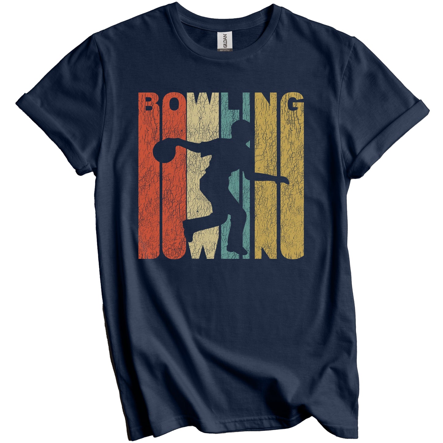 Retro Bowling Distressed Vintage Bowler T-Shirt