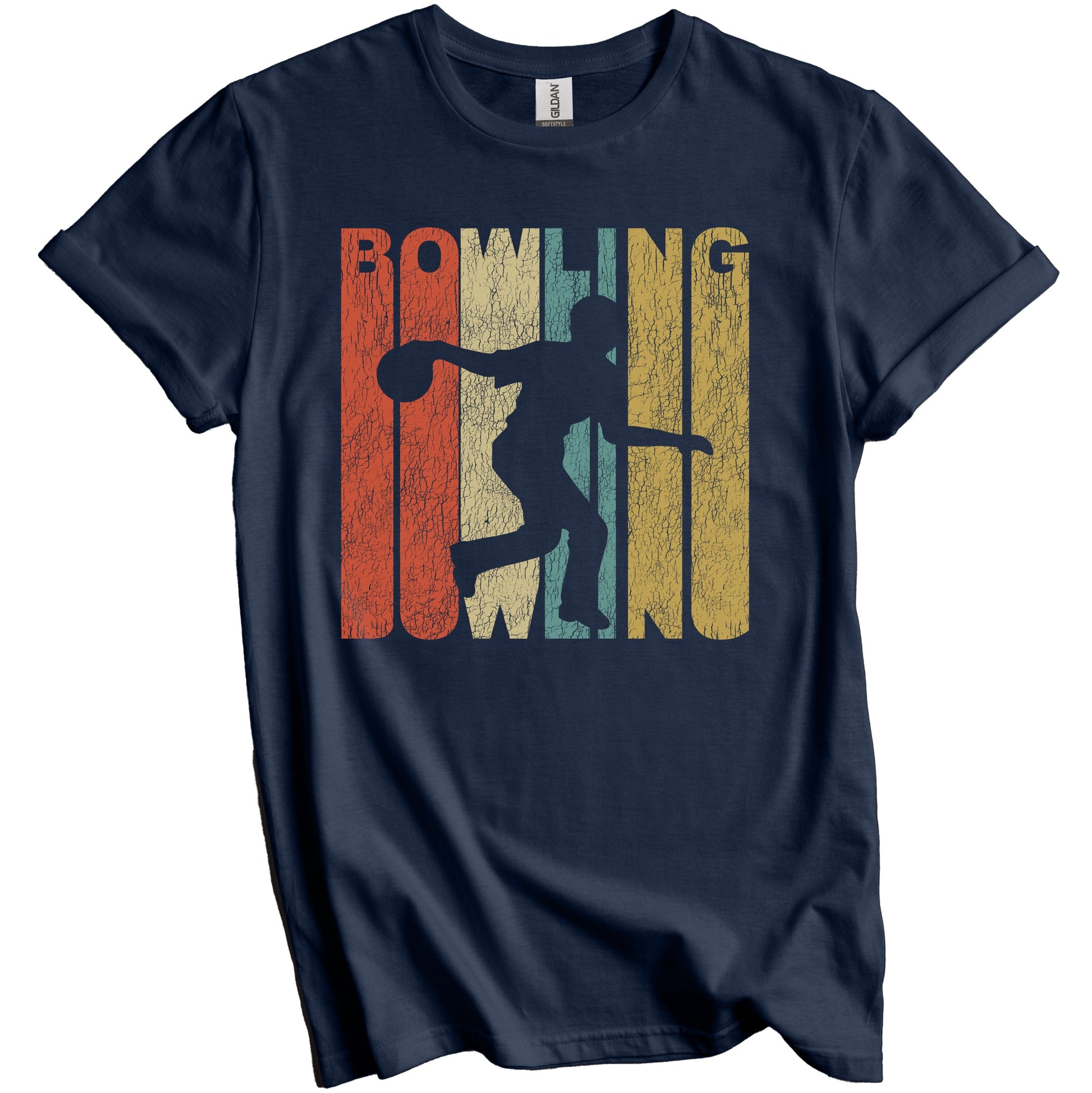 Retro Bowling Distressed Vintage Bowler T-Shirt