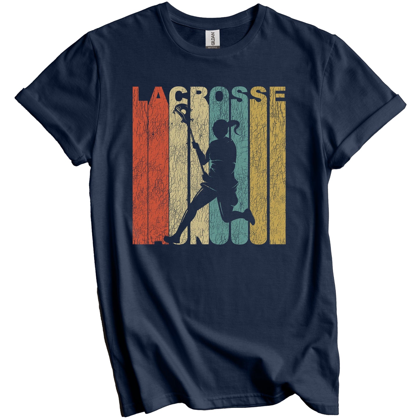Retro Lacrosse Distressed Vintage Girls Sports T-Shirt