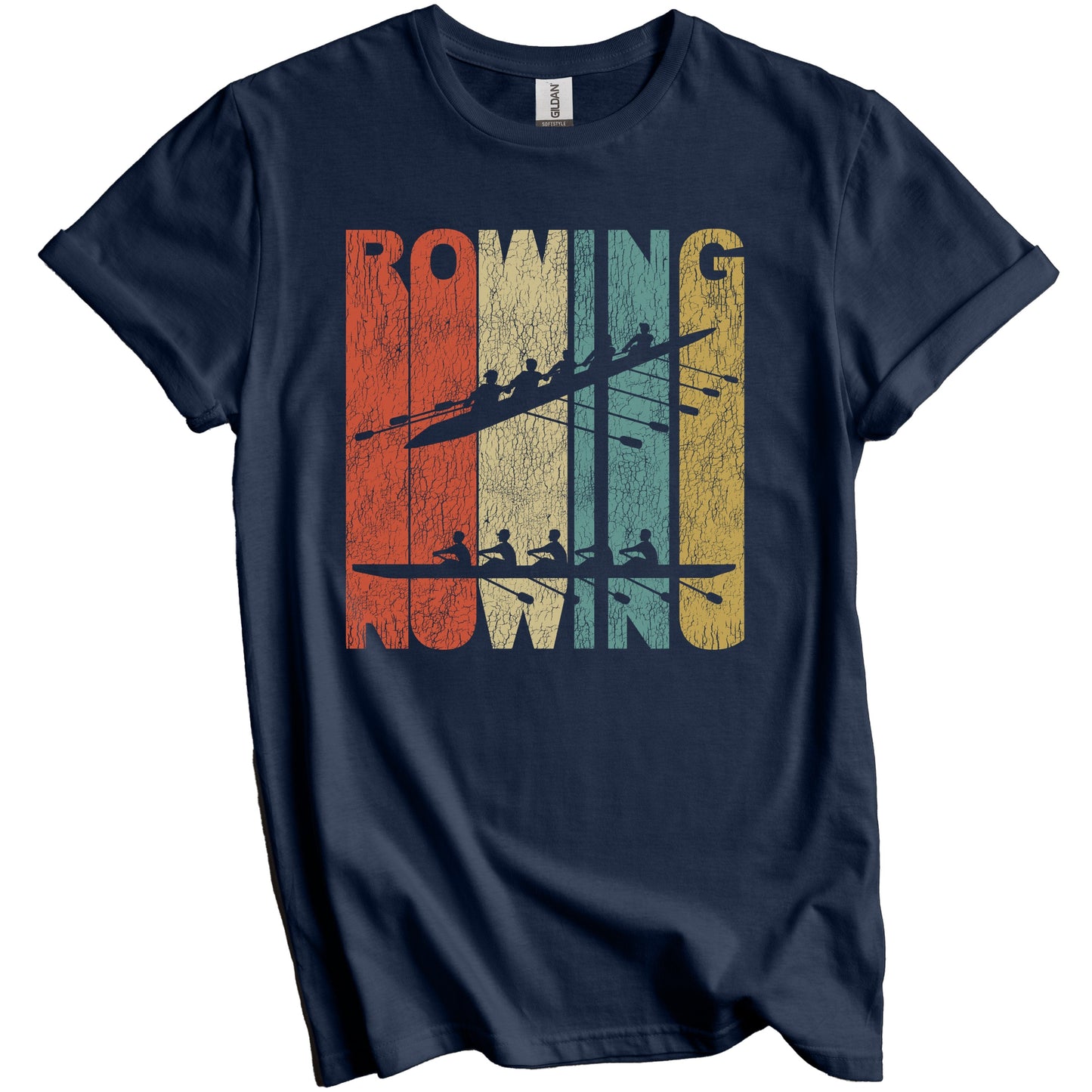 Retro Rowing Distressed Vintage Crew Team T-Shirt