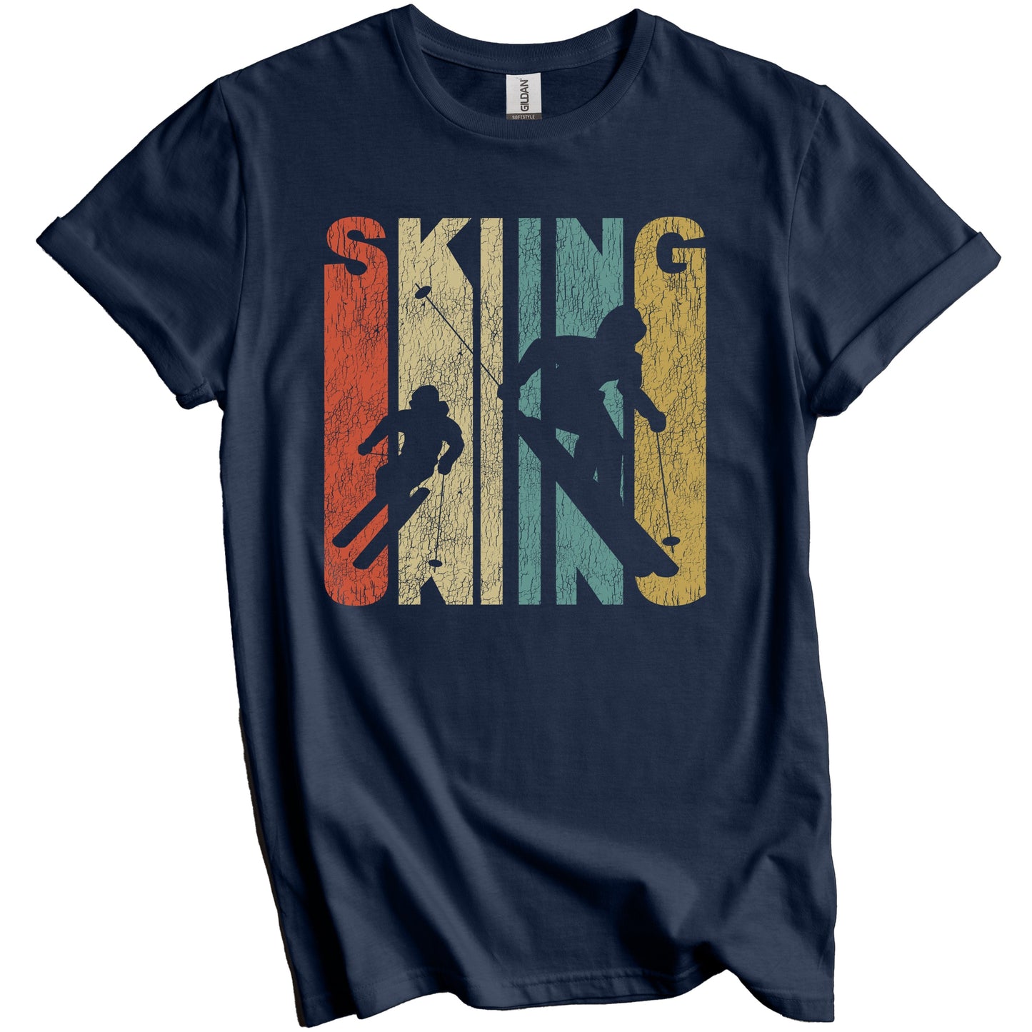 Retro Skiing Distressed Vintage Skier T-Shirt